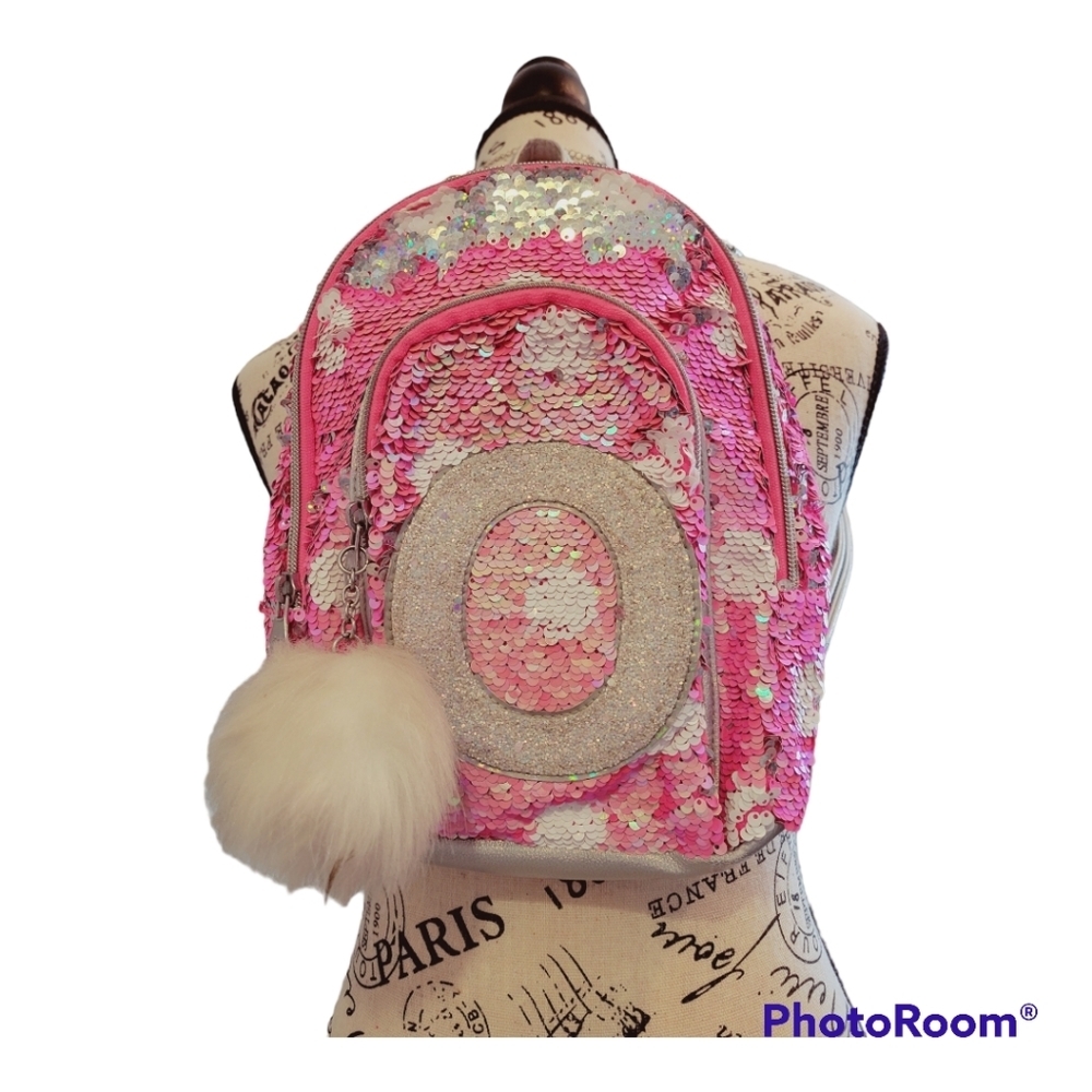 Justice Sequin Letter "O" Backpack